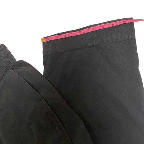 Everlane Women's Black Wide-Leg Ankle Work Pants Size L with Drawstring Closure - Picture 14 of 16